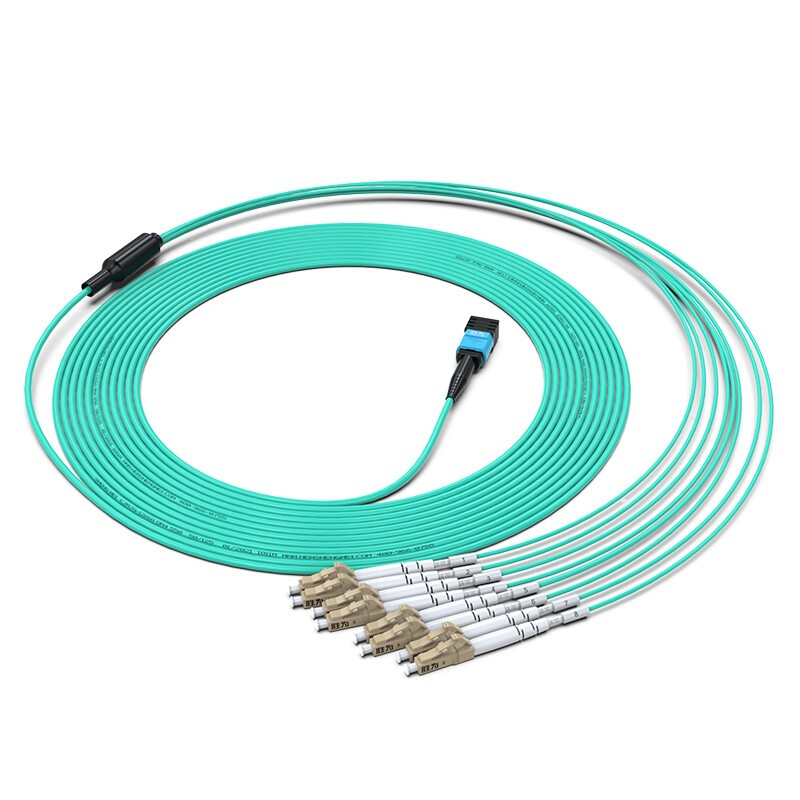 MPO-LC光纤跳线 8芯多模OM4万兆40G光模块集束光纤跳线