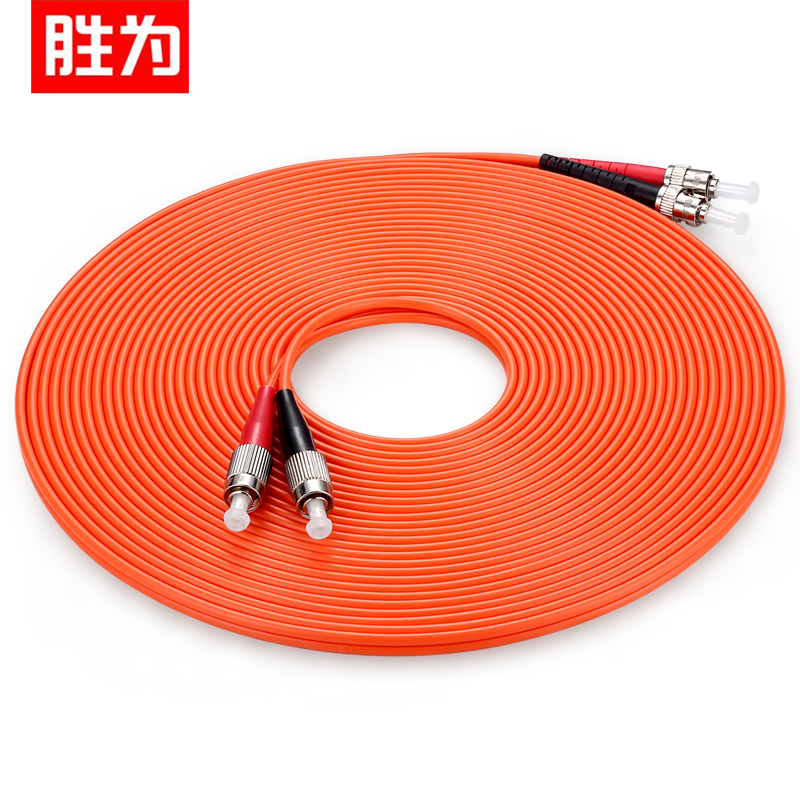 工程电信级 ST(UPC)-FC(UPC)多模双芯光纤跳线 10米