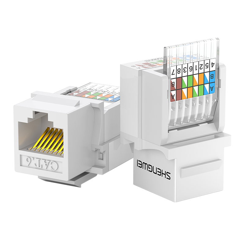 CMK6003H 六类网络模块 CAT6免打镀金网络面板模块 RJ45水晶头电脑网线插座连接头